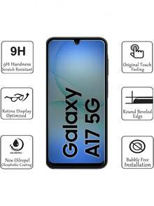 2片裝 Galaxy A17 專用隱私鋼化玻璃螢幕保護貼，9H 硬度，全螢幕覆蓋，防眩光且無氣泡，易安裝，防窺、防刮、防摔，相容 Galaxy A56/A57/A16/A15/A54/A14/A36/A17/A35/A26/A55，手機殼友善手機配件，送給家人朋友的完美禮物 - 黑色 - 查看 3