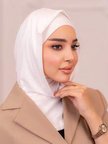 قطعة واحدة من الحجاب الناعم والقابل للتنفس مع بطانة داخلية، مناسب للارتداء اليومي، لون أحادي بسيط وشامل للمرأة المسلمة، حجاب سحب فوري، ضروريات السفر، منشفة شاطئ - متعدد الألوان - مشاهدة 11