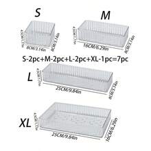11pcs/10pcs/7pcs/1pc Transparent Drawer Divider Makeup Organizer Box, Vanity Desk Skincare Products Sorting Storage Box, Perfume Lipstick Eyebrow Pencil Holder - Clear - View 14