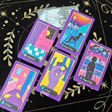 Bộ bài Tarot tiếng Anh 78 lá - Tháp Thành Lúc Nửa Đêm, kích thước 12x7cm, kèm sách hướng dẫn, phù hợp cho người mới bắt đầu, tụ họp bạn bè, trò chơi tiệc tùng, quà Giáng sinh, quà sinh nhật. - Màu tím - Xem 7