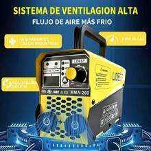Soldadora Inversora Portatil Mma+tig Máquina 2en1 Color Amarillo - Tipo de Enchufe B USA (110-127V) - Ver 5