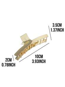 YSL Metallic Gold Hair Clip, High-Quality Durable Metal Hair Accessory Suitable For Thick Long Hair, Elegant Hairstyling Tool For Office, Dates, School And Daily Wear, Perfect Gift - 金色 - 查看 10
