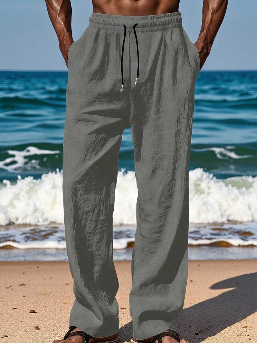 Men's Casual Loose Outdoor Sports Breathable Quick-Dry Straight Leg Pants - Dark Grey - View 1