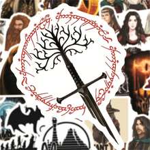 50-Piece Hobbit Movie And TV Series Sticker Set-Waterproof, Reusable, Durable Decals, Suitable For Notebooks, Cups, Suitcases, Computers, Etc.-Fantasy Adventure Design, Notebook Accessories | Fantasy Character Stickers | Durable Stickers - Multicolor - View 4