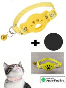 1pc Pet Cat Collar With Apple Find My Tracker, Adjustable Reflective Cat Collar 7-9 Inches, Animal Print Design, Detachable Collar For Cats Only, Not Suitable For Android - Multicolor - View 17