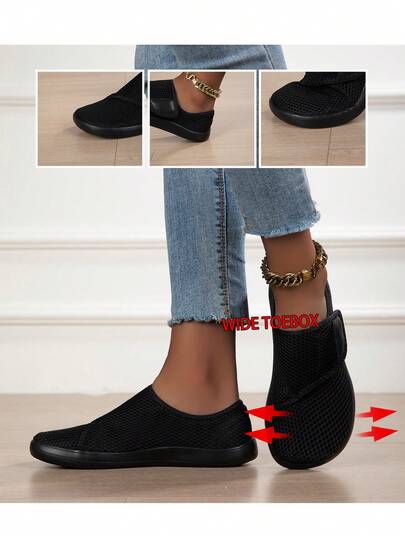 Women's Lightweight & Comfortable Wide Width Breathable Mesh Slip-On Mule Slippers, Summer Breathable Outdoor Casual Sandals With Soft Non-Slip Soles