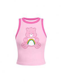 SHEIN | Care Bears 粉色联名吊带背心，甜美风格，可爱又时尚，夏季必备单品 - 粉色 - 查看 3