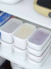 White Refrigerator Storage Box, PP Material Airtight Food Container With Lid, Suitable For Storing Fruits, Vegetables, Meat, Steaks And Other Kitchen Refrigerator Foods - Multicolor - View 7