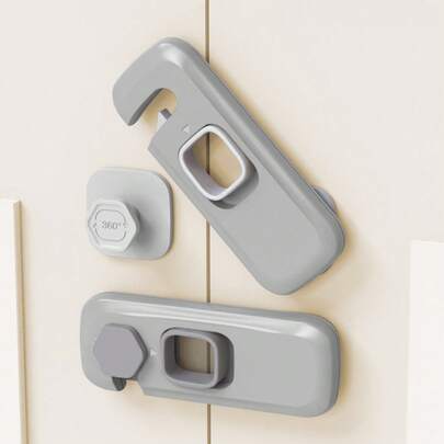 1/5pcs - Child Safety Lock, High-Grade Protective Equipment Lock, Multi-Functional Cabinet Door Lock, Window Lock, Refrigerator Lock, Suitable For Home Doors, Windows, Cabinets, Drawers, Refrigerators, Ovens, Showers, Etc.