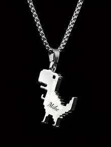 Dây chuyền mặt hình khủng long khắc logo chữ theo yêu cầu, dây chuyền phong cách đường phố unisex, dây chuyền mặt hình khủng long hoạt hình dễ thương, phụ kiện dây chuyền dài tối giản cá nhân hóa, dây chuyền mặt hình khủng long dài phong cách hip-hop đường phố dành cho cặp đôi. - Nhiều màu - Xem 6