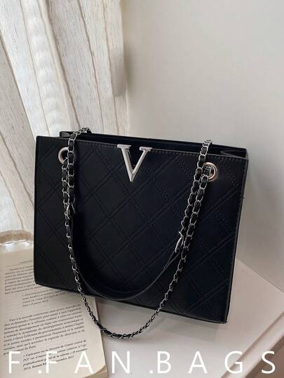 2026新款复古休闲手提包，时尚单肩大容量纯色菱形腋下包