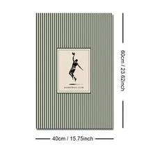 1 Stück gerahmtes/ungerahmtes minimalistisches vintage grün gestreiftes Basketball Wandkunst Poster Vintage Sportmotiv Kinderzimmer Leinwanddruck Jungenzimmer, Spielzimmer, Schlafzimmer, moderne Heimdekoration - A - Übersicht 9