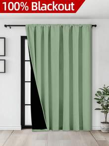 1 buah Tirai Penghalang Cahaya, Isolasi Panas & Perlindungan UV, Cocok Untuk Ruang Tamu, Kamar Tidur, Meredupkan Ruangan Saat Listrik Mati, Musim Gugur/Musim Dingin - Hijau - View 3