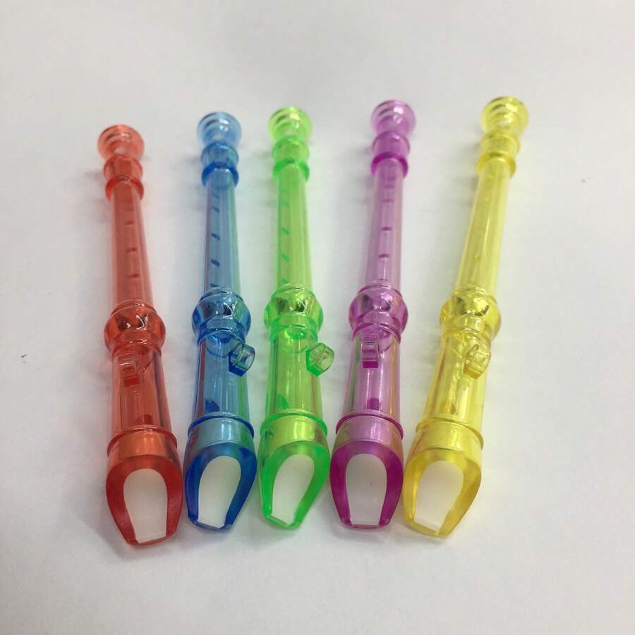 1pc Transparent Mini 6-Hole Flute, Small Flute Craft, Music Practice Material, Portable Mini Flute Musical Instrument - Multicolor - View 1