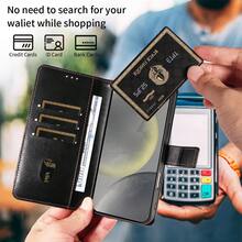 1pc Leather Wallet Phone Case With Card Slot Compatible With Apple 17 Pro Max / Galaxy A56 Series, Fashion Protective Cover - Black - View 6