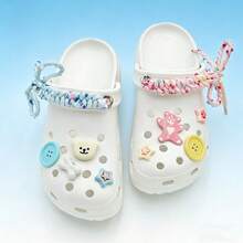 Detachable Cute Cartoon Decorations For Hollow Out Clogs, Dopamine-Inspired Accessories For Girls, Including Shoe Flowers, Shoe Clips, Shoe Laces, Hollow Out Clogs Charms - View 6