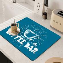 1 Almohadilla de drenaje, Placa de secado de barra de café negra con impresión, Alfombrilla de mesa multiusos para máquina de café - Multicolor - Ver 28