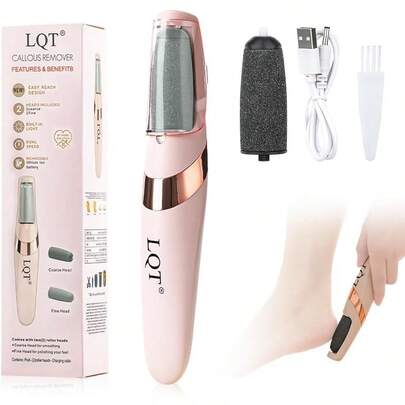 Electric Foot File – Rechargeable Callus Remover For Hard, Cracked Skin – At-Home Pedicure Kit For Smooth Feet (Men & Women)