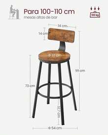 Taburetes de bar - Negro ébano - Ver 11