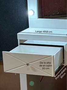 Modern Style Vanity Table With Mirror And Lights For Daily Makeup – Dressing Table - White - View 11