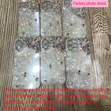 1pc New Fashion Silver-White Rhinestone Shell Texture Laser Heart, 3D Stereoscopic Pearl Rhinestone Rabbit, Diamond Full Coverage Luxury Protective Phone Case For IPhone11/12/13/14/15/16/17 PROMAX, Rhinestone, Laser Heart, Mother's Day, Dragon Boat Festival, Holiday Gift, Specific Diamond Position And Shape Randomly Varied (Depending On Factory Shipment), Surprise Like Opening A Mystery Box - White - View 5