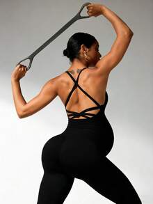 Bộ áo liền quần bầu không tay cổ chữ V hiệu Parara, chất liệu co giãn cao. - màu đen - Xem 7