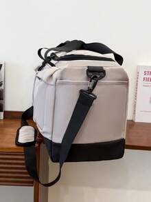 商务旅行行李袋 | 大容量浅米色黑色周末旅行包 | 多口袋防水肩带 | 适合过夜旅行/通勤/健身 | 时尚耐用行李袋 - 彩色 - 查看 6