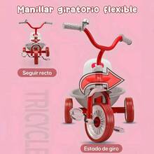 Triciclo 3 en 1 para Niños | Bicicleta de Equilibrio con Pedales | Ideal para el Desarrollo de los Primeros Pasos - Rojo - Ver 7