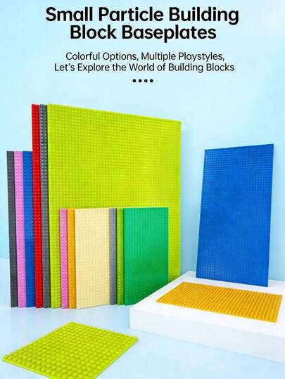 32x64点大尺寸兼容积木底板，多种颜色可选，趣味拼搭玩具，桌面场景搭建底座，节日礼物，生日礼物，房间装饰，返校玩具，互动DIY材料