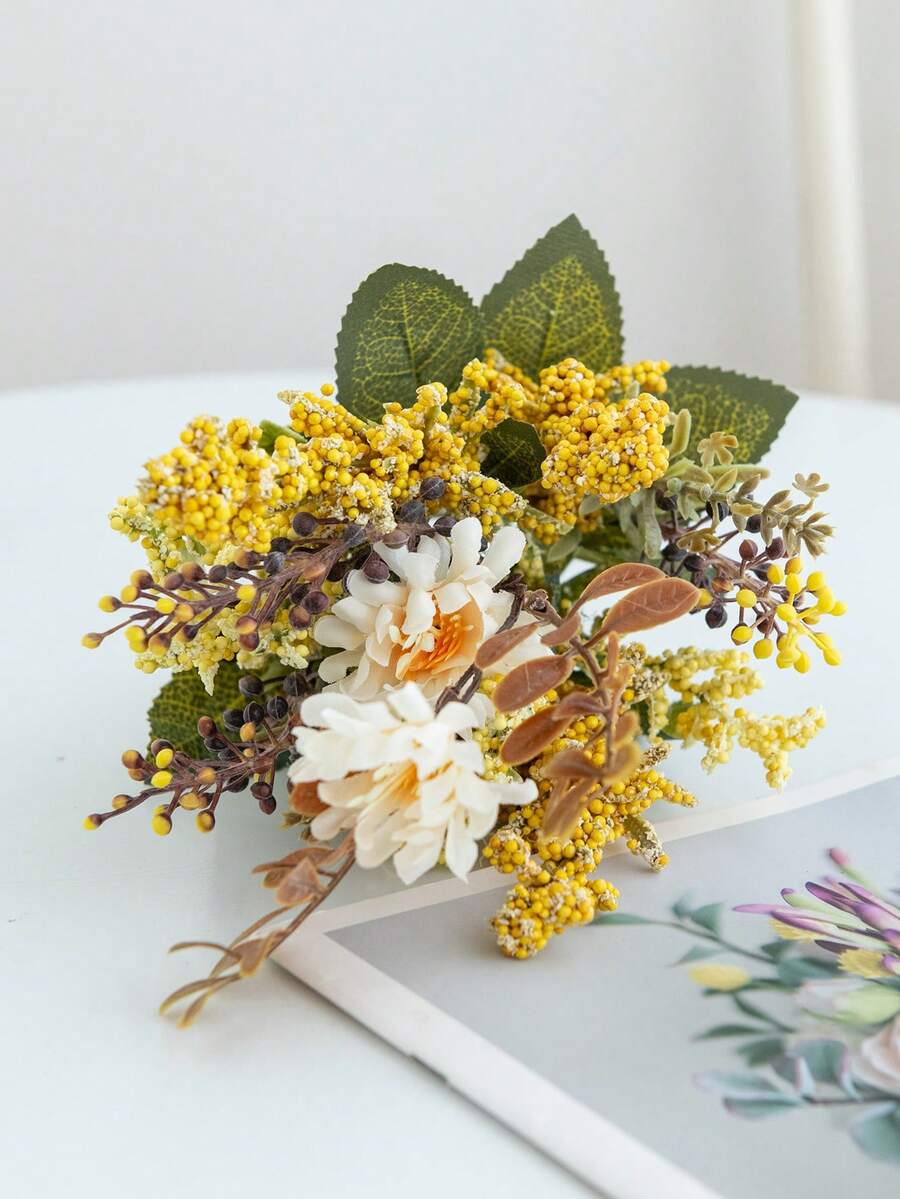 1 Stück Künstliche Nelkenblüten Köpfe der Dunklen Serie, Seide Lavendel Fake Teerose Pflanzen, geeignet für Heimdekoration, Wohnzimmerdekoration, Hochzeitsdekoration Tischmitte, Partydekoration, Gartendekoration und als Geschenke zum Valentinstag, Geburtstag, Verlobung, Abschluss. Geschenke für Frauen, Heimdekoration, Schlafzimmerdekoration - Gelb - Übersicht 1