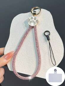 1pc Crystal Chain Long Necklace, Handmade Beaded Chain Made Of PP Material, Versatile For Hanging Phone, Bag, Crossbody Wear, Shiny Decorative Chain For Women, New Luxury Crystal Beaded Phone Lanyard, Elegant Shoulder Strap, Fashionable Phone Charm, Back To School Season - Multicolor - View 18