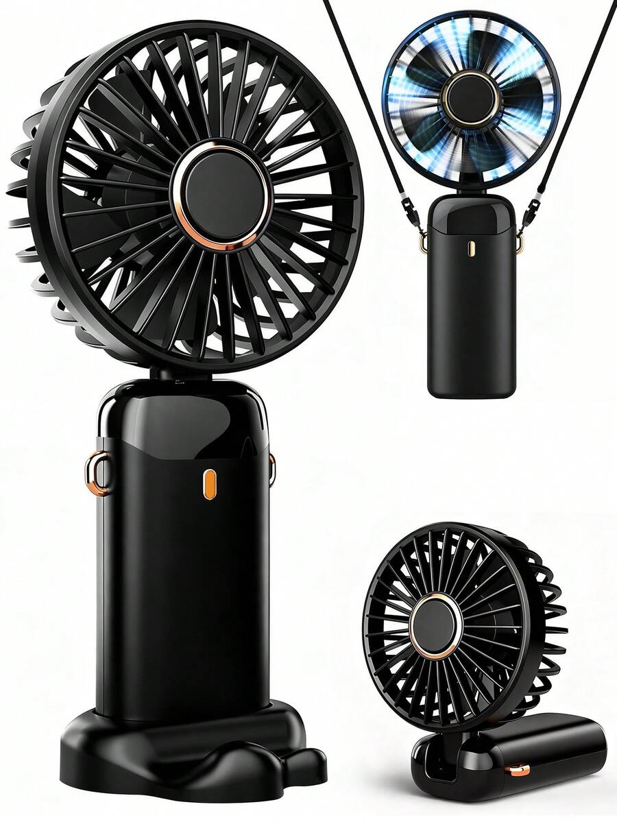 Rechargeable Portable Handheld Electric Fan, 800mAh Battery Powered Mini Electric Fan, LED Display, Long-Lasting Durable Office Bedroom Outdoor Activity Travel Electric Fan, 800mAh