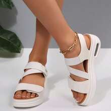 Women's Platform Wedge Sandals With Ankle Strap – Comfortable Summer Walking Shoes Travel Sandals Casual Wear - White - View 6