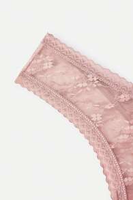 3pcs/Set Women's Sexy Lace Thong With Hollowed Flower Design Lingerie - Multicolor - View 7