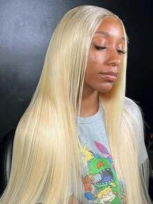 4x4 Glueless Lace Front Wig #613 Blonde, Human Hair Wig, Pre-Plucked Hairline Transparent Lace Wig For Women, 150% Density, Brazilian Virgin Hair - S613 - View 4