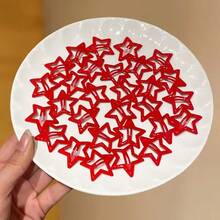 30个/50个/100个 Y2K风格金属五角星发夹，红色五角星BB夹，新年红星发夹，适合女孩和学生，夏季、假期、旅行 - 紅色 - 查看 9