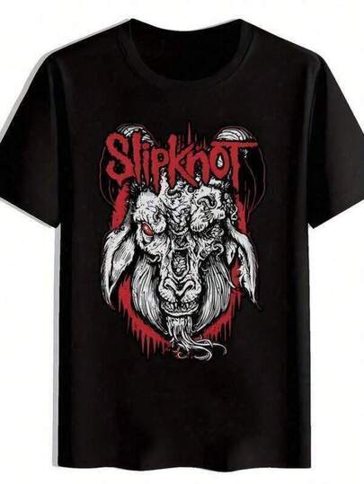 2026 Men's Women's Graphic Tees, T-Shirt, Valentine's Top, Men'S Graphic T-Shirt Black Crew Neck Short Sleeve Tee With Aggressive Bull Design, Red & White Print, Casual Summer Top For Rock & Metal Fans, Metal Band Apparel Aggressive Bull Design Comfortable Fit, Merchandise Graphic Tee Shirts For Men Mens Tshirts Valentine's Day Seasonal Apparel Breathable Material,Festive-Unisex Effortless Styling, Showcase Your Unique Style