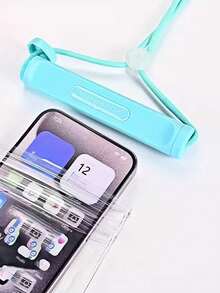 Thick Waterproof 3-Fold Transparent Touchscreen Phone Pouch, Outdoor Swimming Halter Phone Bag - Multicolor - View 8