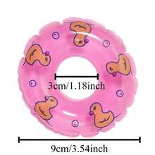 Assorted Colorful Mini Swimming Rings Toys For Turtles, Hamsters, Fish Tank Decor, Pet Swimming & Sunbathing Accessories, Random Styles - View 5