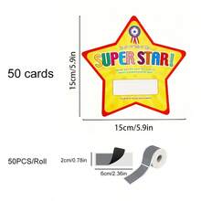 hoojojo 50 Pcs DIY Creative Star Scratch Off Cards, Blank Handmade Raffle Tickets For Kids Classroom Reward,Positive Behavior Encouragement, Teacher Reward Cards,50 Cards + 50 Scratch Paper - Multicolor - View 12