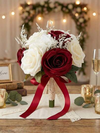 Ramo de boda vintage, ramo de novia, ramo de dama de honor, decoración de boda, accesorios florales de boda, decoración de iglesia y baile de graduación, para verano y playa