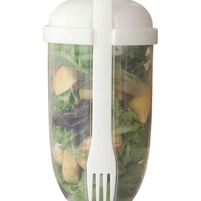 2pcs 33.81 Oz Salad Dressing Cups With Forks - High Refractive Index Plastic, Portable Salad Dressing Container, Suitable For Picnic, Lunch, Breakfast, Kitchen Tools, Back To School Supplies