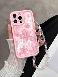 Lanyard Flower Painted Grooved Pink Attached Chain Shockproof Thick Stylish Case Compatible With IPhone 16/Compatible With IPhone 15, Floral Painted Compatible With IPhone 15 Pro Max, Compatible With Apple P13 Phone Case P14 Women P11 Soft Shock-Resistant XS.XR/16 Pro Max/13 Case/Case/78P.78GES2 Compatible With IPhone 16/Compatible With IPhone 15/ XR /Compatible With IPhone 16 Pro Max/7P 8P/P12 Pro Max/P13 Pro Max/P14 Pro Max /P13/P14/P11/P12/P14 Women Soft Shock-Resistant XS/S/XS Max/78GES Phone Case Cover Waterproof Anti-Fall Scratch Resistant,International Version, Not The Domestic Version - 型號1(1台) - 查看 2