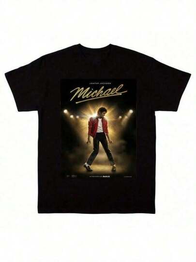 Men's Fashion Printed Loose Short-Sleeve T-Shirt Classic Michael Jacksons King Of Pops T-Shirt,Men Fashion Rock T-Shirt,100% Cotton T-Shirt,Suitable Gift For Fans,Perfect & Holiday Gift For Men And Women Graphic Tee, Music,MICHAEL JACKSONS V4 TEE Vintage Graphic 90s Tee, Hip Hop Streetwear Unisex For Woman And Man Unisex Gift For Him Her, Y2K Style,Jackson Glove Graphic T-Shirt Breathable Short Sleeved All Year Round, Suitable For Outdoor Leisure And Comfort