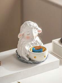 1pc Lamb Incense Burner, Creative Design, Cute Cartoon Style, Decoration, Aromatherapy Ornament, Resin Craft, Suitable For Home Decoration, Fireplace, Living Room, Office, Hotel, Festival Decoration, Desktop Decoration, Bookcase, Nightstand, Ideal Gift & Festival Ornament - Incense Burner - View 14