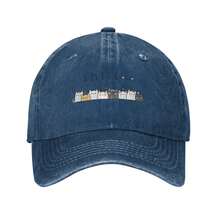 1pc Vintage Washed Cat Print Baseball Cap Compatible For & - Retro Unisex Outdoor Hat Suitable For Golf, Truck Driving, Casual Wear - Cat-Themed - 黑色 - 查看 6