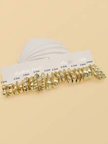 10-40 pares de pendientes de aro en forma de C de material de plástico ABS chapado en oro, pendientes populares para mujeres - Dorado - Ver 9
