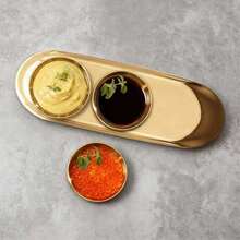 Bộ 4/8 món bát và đĩa đựng gia vị mạ vàng sang trọng, chất liệu thép không gỉ cao cấp, bộ đồ ăn trang nhã, thích hợp cho Giáng sinh/Năm mới/Đám cưới/Ngày của Mẹ/Tiệc tùng. - Nhiều màu - Xem 5