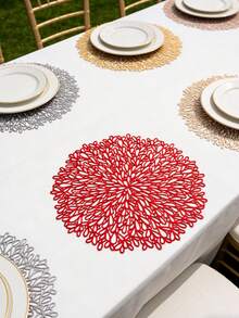 1/4/6pcs Creative PVC Gold Foil Raindrop Placemats, Suitable For Wedding Party Table Decoration, PVC Gold Foil Placemats Simple And Fashionable Table Mats, Coffee Machine Mats, Non-Slip Heat-Resistant Mats, Suitable For Wedding Party, Holiday Celebration, Picnic Camping, Birthday Banquet Table Decoration Placemats - Multicolor - View 2