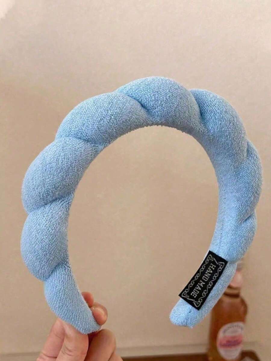 1 băng đô che mặt / 2 băng đeo cổ tay che mặt / 3 bộ băng đô spa, băng đô trang điểm, băng đô che mặt, băng đô chăm sóc da, băng đô nhung hồng mềm mại, nơ, họa tiết bong bóng, băng đô spa, băng đeo cổ tay, bộ phụ kiện tóc cho nữ và bé gái - Màu xanh lam - Xem 1